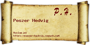 Peszer Hedvig névjegykártya